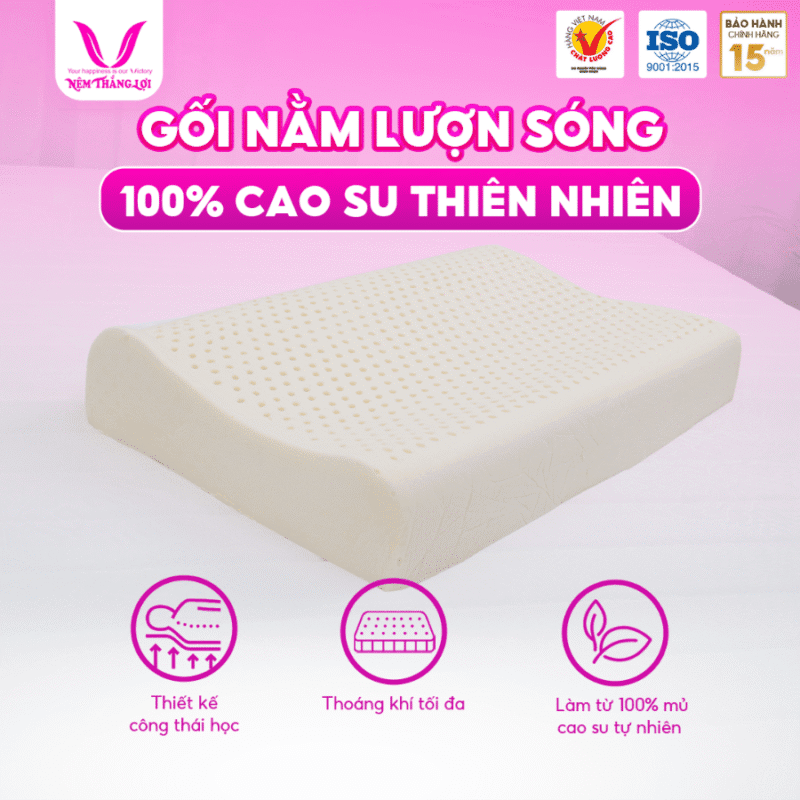 GỐI NẰM LƯỢNG SÓNG CAO SU THIÊN NHIÊN THẮNG LỢI