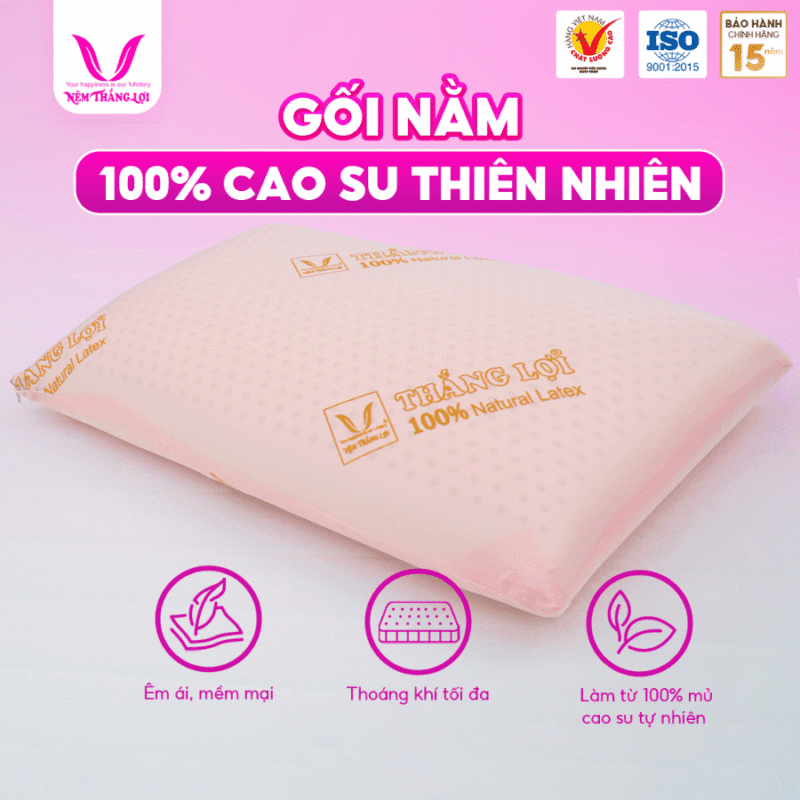 GỐI NẰM OVAL CAO SU THIÊN NHIÊN THẮNG LỢI