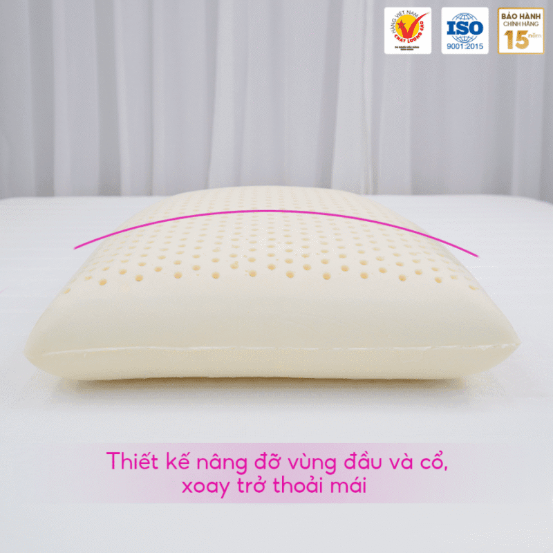 GỐI NẰM OVAL CAO SU THIÊN NHIÊN THẮNG LỢI - Ảnh 3