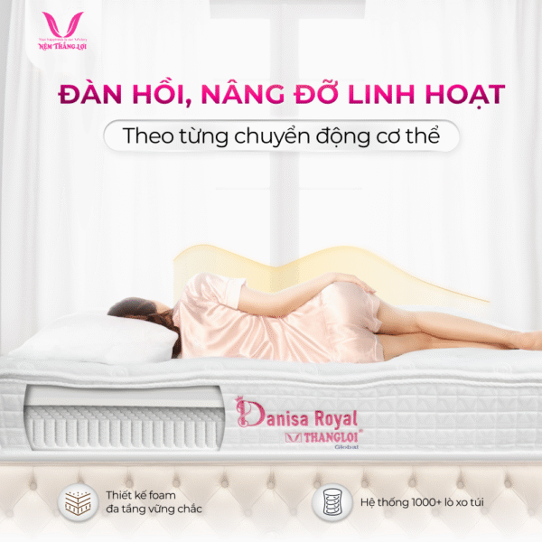 NỆM LÒ XO TÚI ĐỘC LẬP THẮNG LỢI DANISA ROYAL - Hình ảnh 3