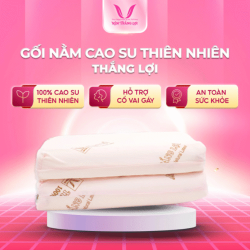 GỐI NẰM OVAL CAO SU THIÊN NHIÊN THẮNG LỢI