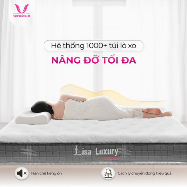 NỆM LÒ XO TÚI ĐỘC LẬP LISA LUXYRY THẮNG LỢI - Hình ảnh 4