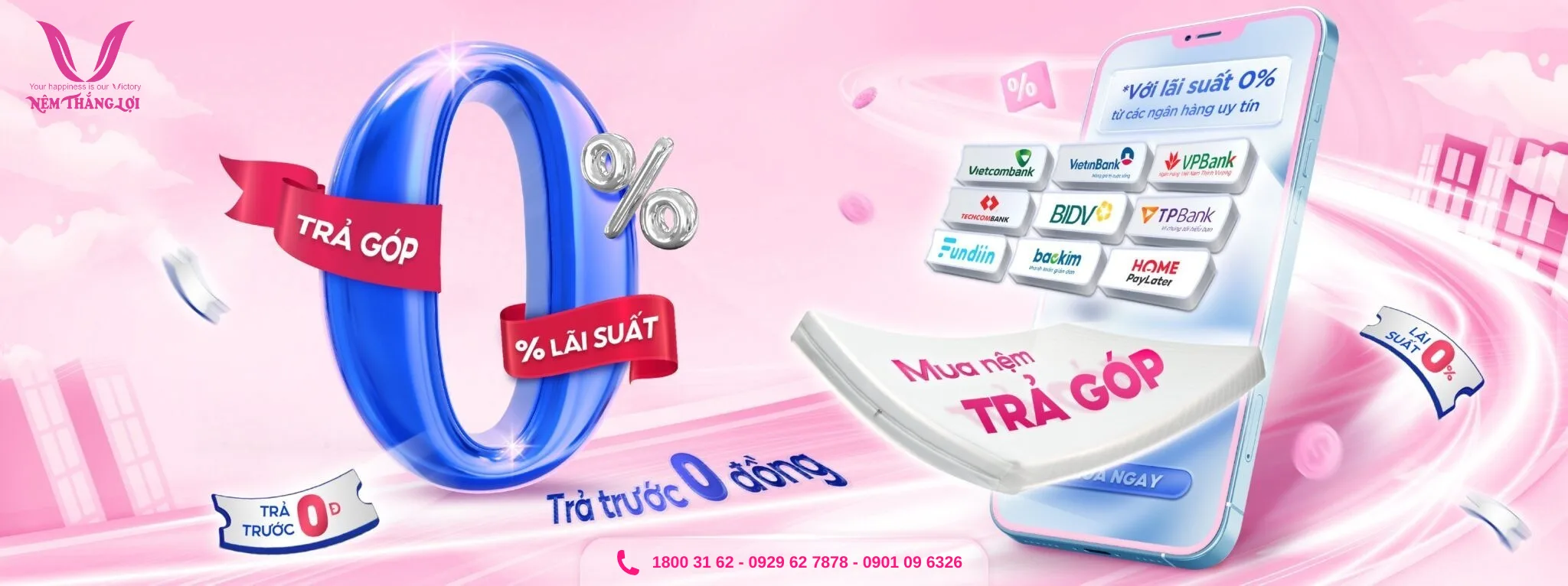Mua nệm cao su non Thắng Lợi trả góp qua Fundiin
