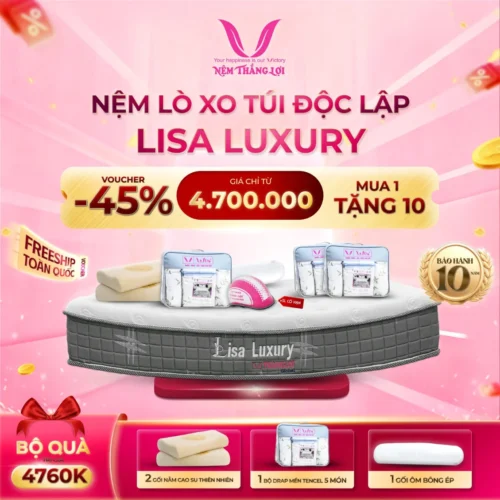 Nệm Lò Xo Túi Đập Lập Lisa Luxury
